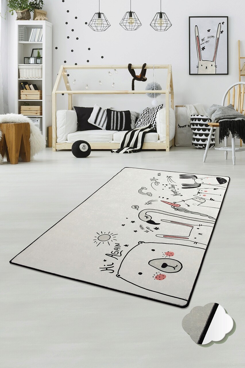 Covor pentru copii, Be Happy, 140x190 cm, Multicolor - imagine 6